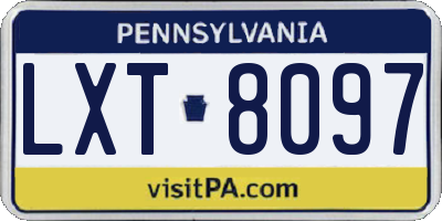 PA license plate LXT8097