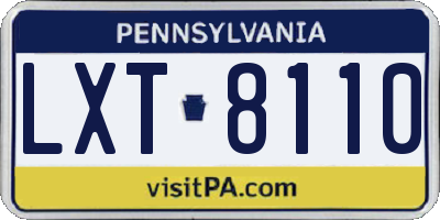 PA license plate LXT8110