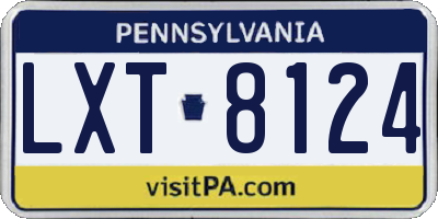 PA license plate LXT8124