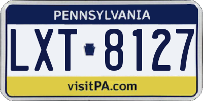PA license plate LXT8127
