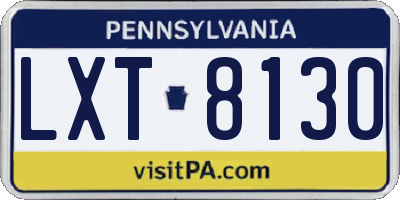 PA license plate LXT8130