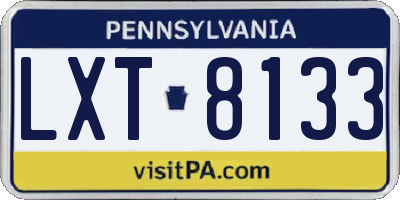 PA license plate LXT8133
