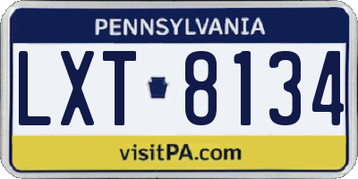 PA license plate LXT8134