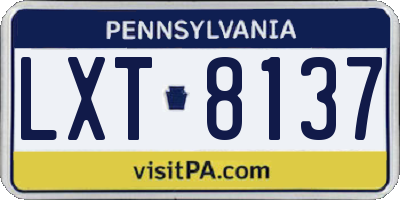 PA license plate LXT8137