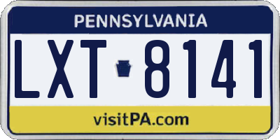 PA license plate LXT8141