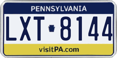 PA license plate LXT8144