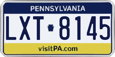 PA license plate LXT8145