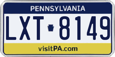 PA license plate LXT8149