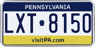 PA license plate LXT8150