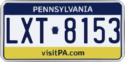 PA license plate LXT8153