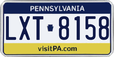 PA license plate LXT8158