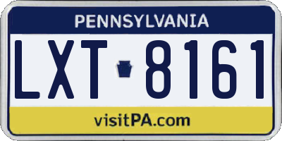 PA license plate LXT8161