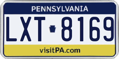 PA license plate LXT8169