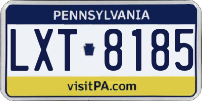 PA license plate LXT8185