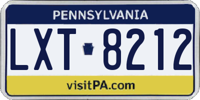 PA license plate LXT8212
