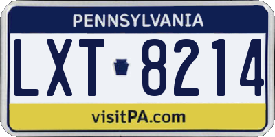 PA license plate LXT8214