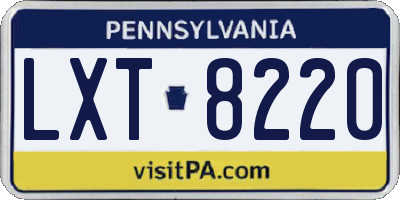 PA license plate LXT8220