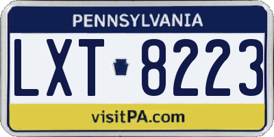 PA license plate LXT8223