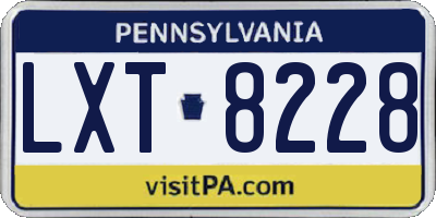 PA license plate LXT8228