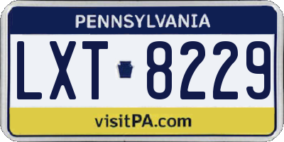 PA license plate LXT8229