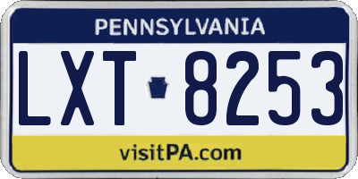 PA license plate LXT8253