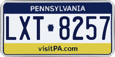 PA license plate LXT8257