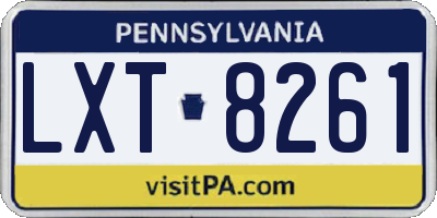 PA license plate LXT8261
