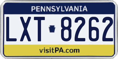 PA license plate LXT8262