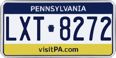 PA license plate LXT8272