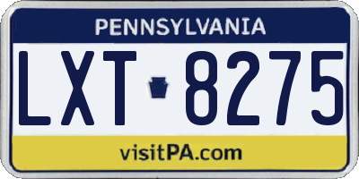 PA license plate LXT8275