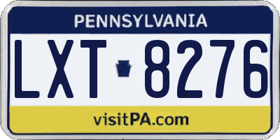PA license plate LXT8276