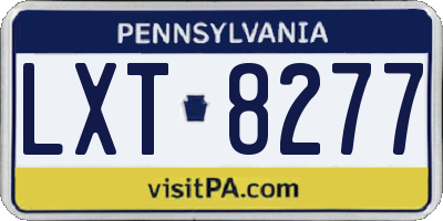PA license plate LXT8277