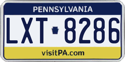 PA license plate LXT8286