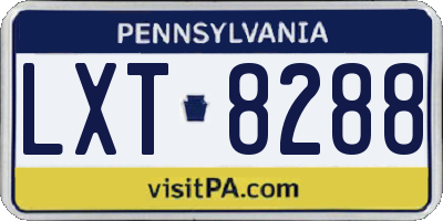 PA license plate LXT8288