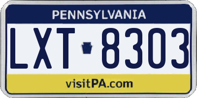 PA license plate LXT8303