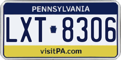 PA license plate LXT8306