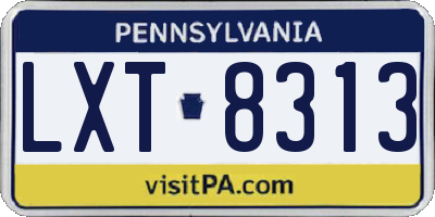 PA license plate LXT8313
