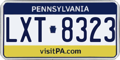 PA license plate LXT8323