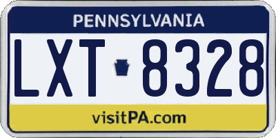 PA license plate LXT8328