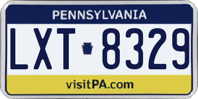PA license plate LXT8329