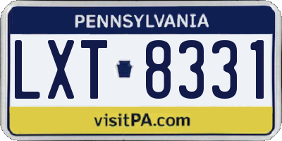 PA license plate LXT8331