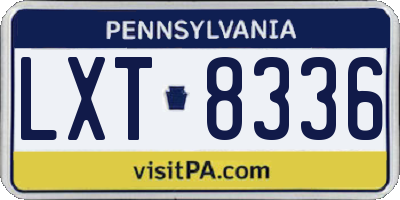 PA license plate LXT8336
