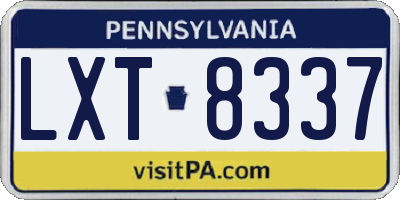 PA license plate LXT8337