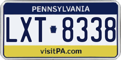 PA license plate LXT8338