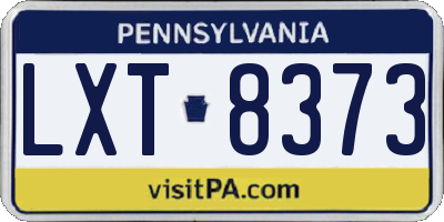 PA license plate LXT8373