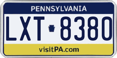 PA license plate LXT8380