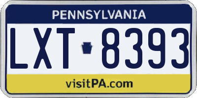 PA license plate LXT8393