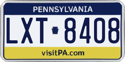PA license plate LXT8408