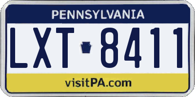 PA license plate LXT8411