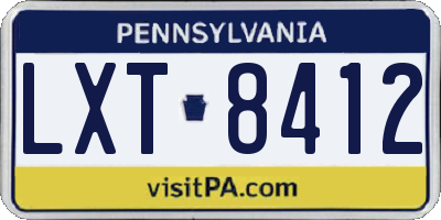 PA license plate LXT8412